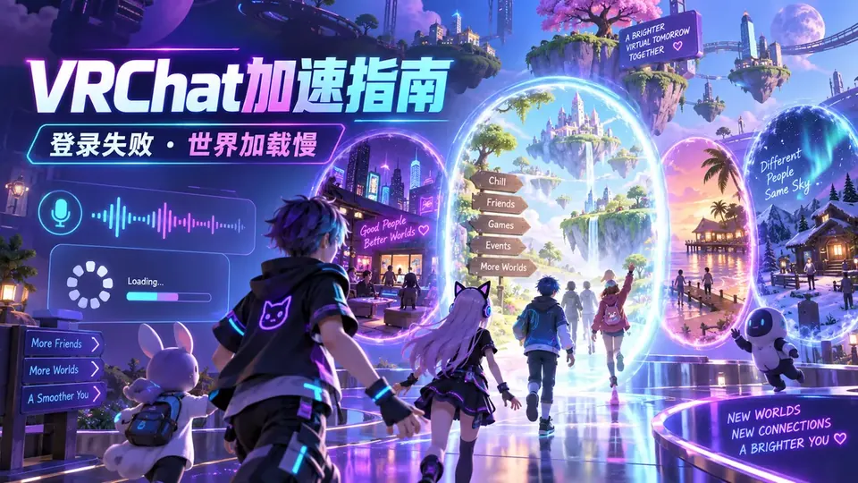 VRChat加速器哪个好?登录失败、世界加载慢和语音断线封面