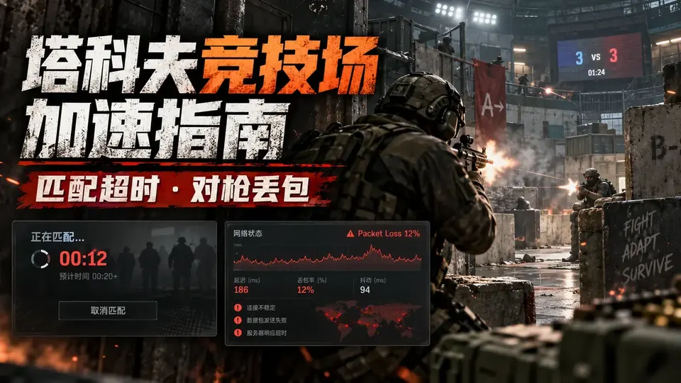 逃离塔科夫竞技场加速器哪个好?匹配超时与对枪丢包封面
